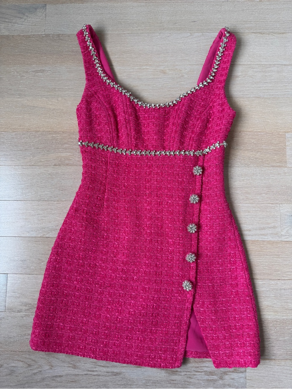 SELF-PORTRAIT Boucle Mini Dress in Pink AU 0 - Picture 2 of 2